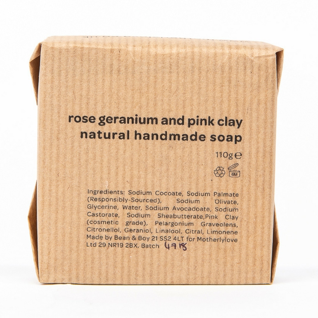 natural handmade soap Rose geranium and pink clay