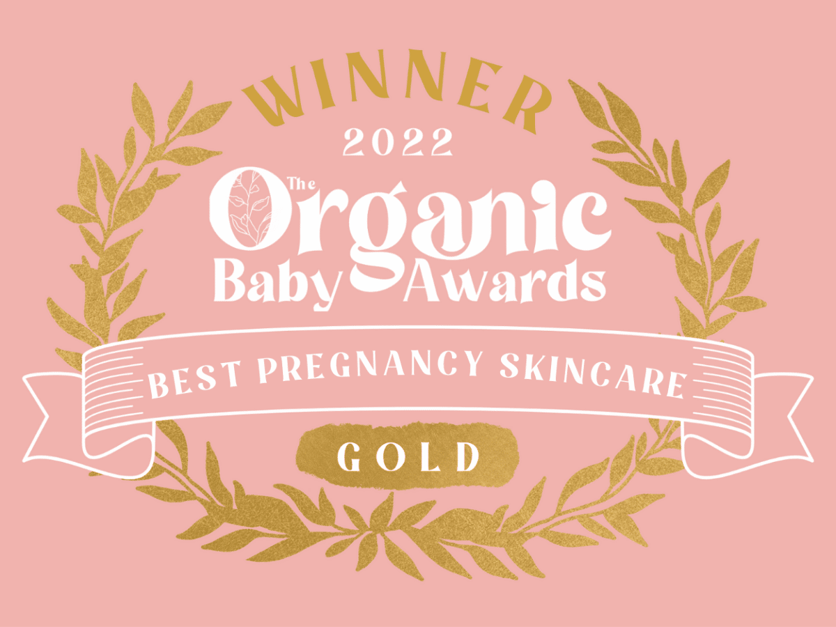 Organic Baby Awards Gold for best pregnancy skincare - Tums & Boobs Stretch mark Massage Oil